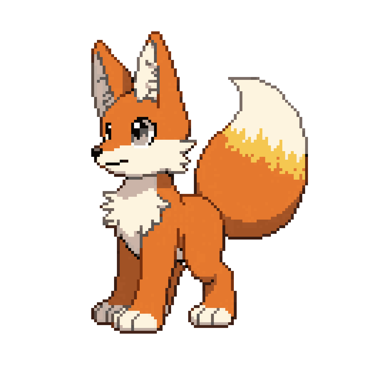 Giant two-tailed fox pixel art
