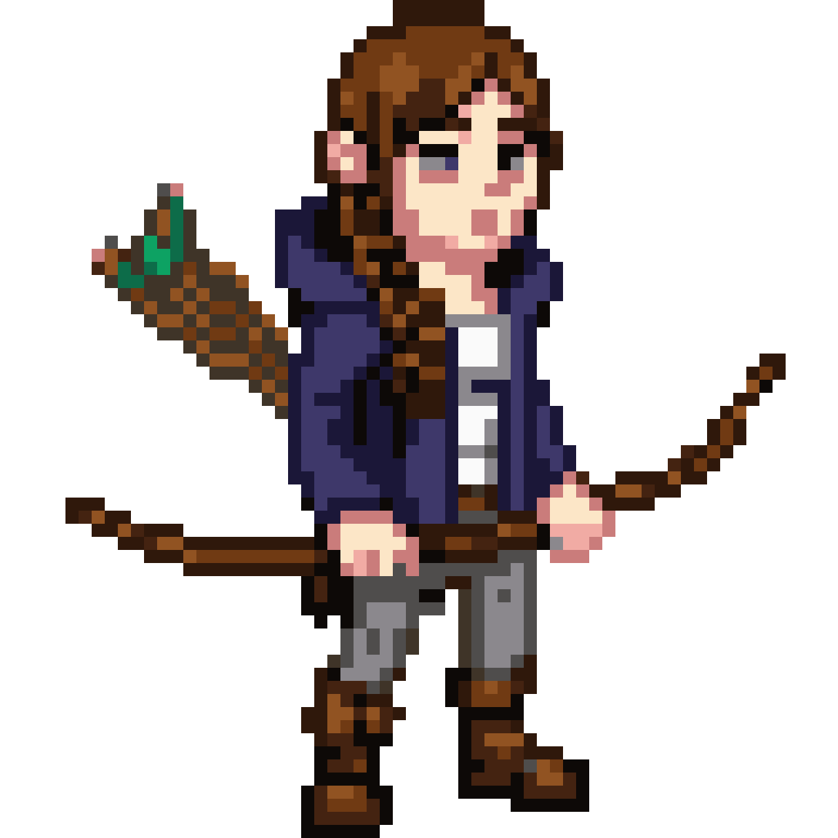 Female archer character pixel art