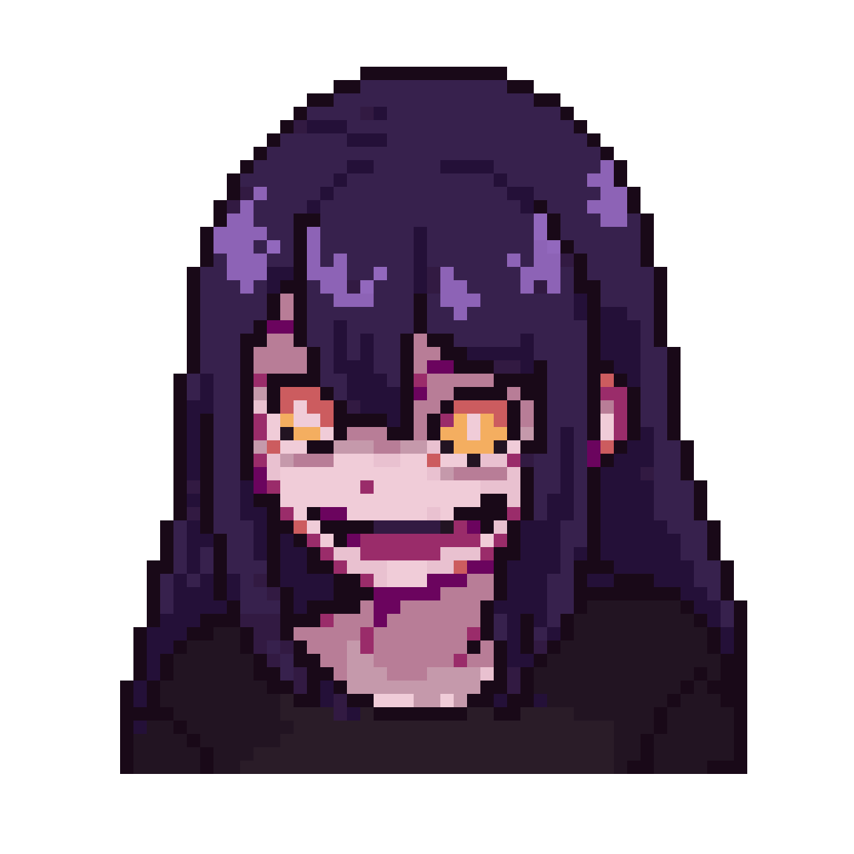 smiling character based on friend and gluttony pixel art