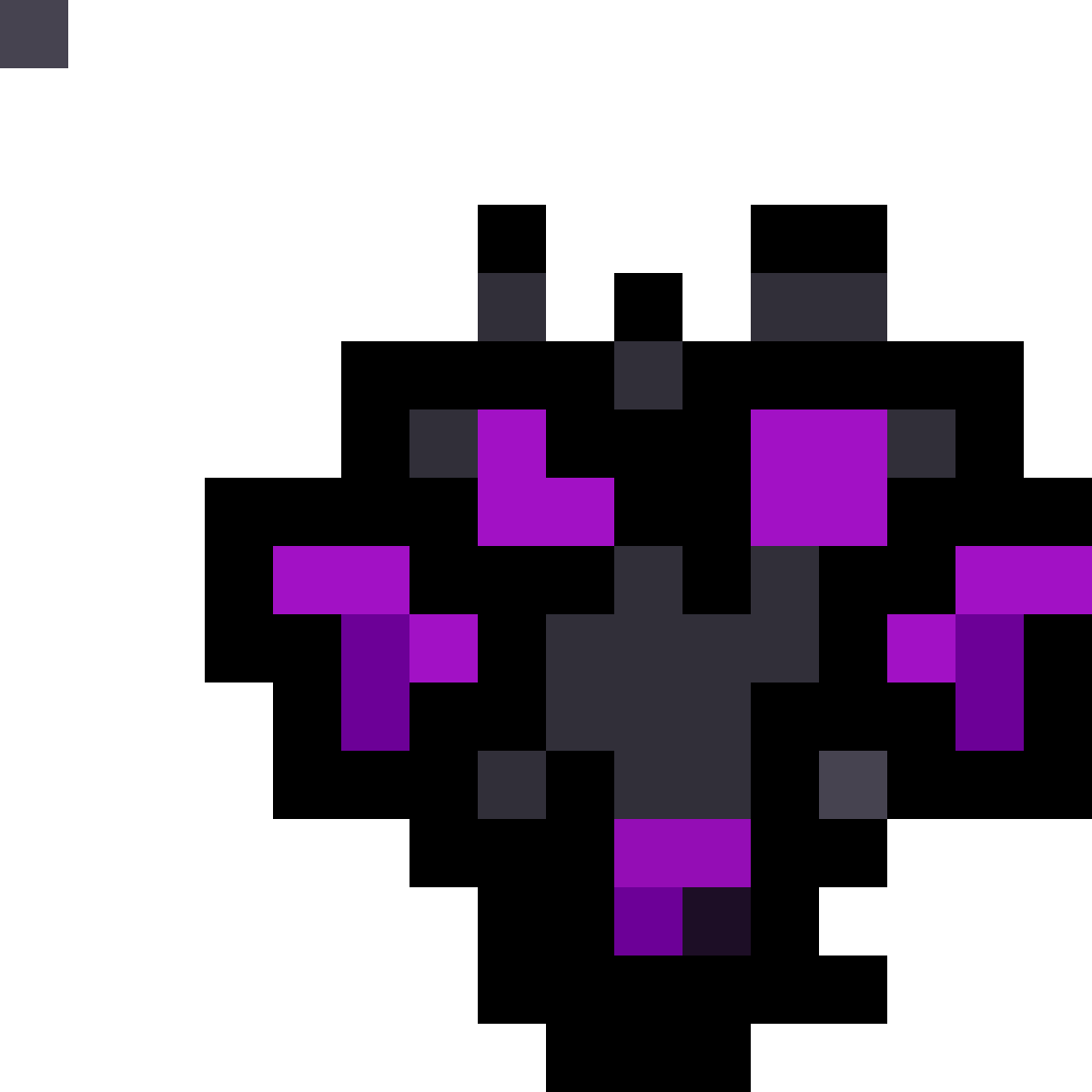 black and purple end dragon totem pixel art
