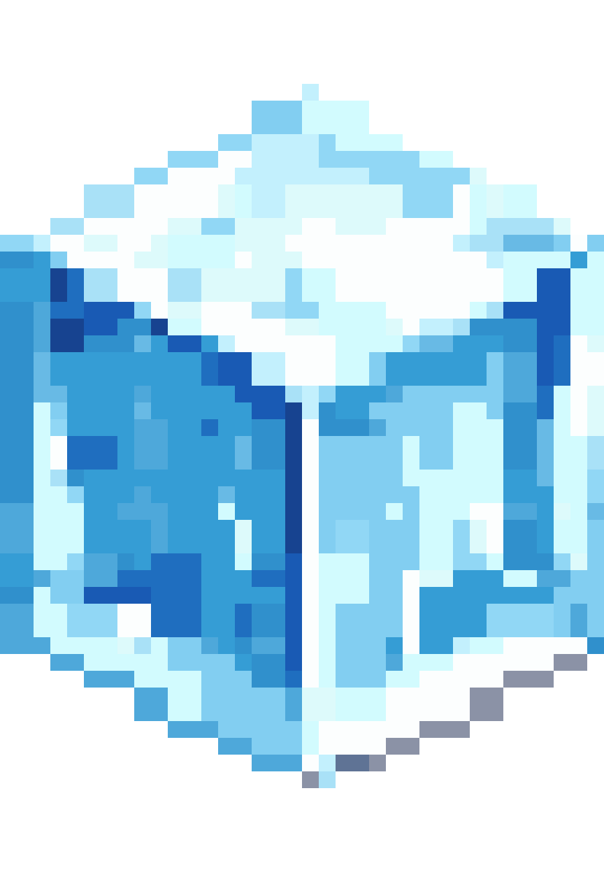 Ice cube with reflections pixel art