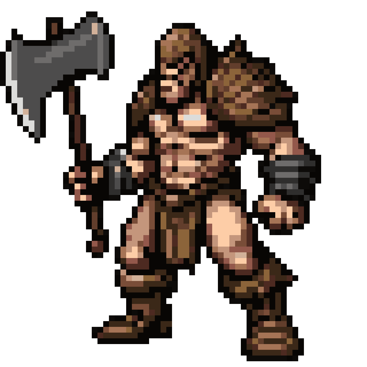 Beast man barbarian pixel art