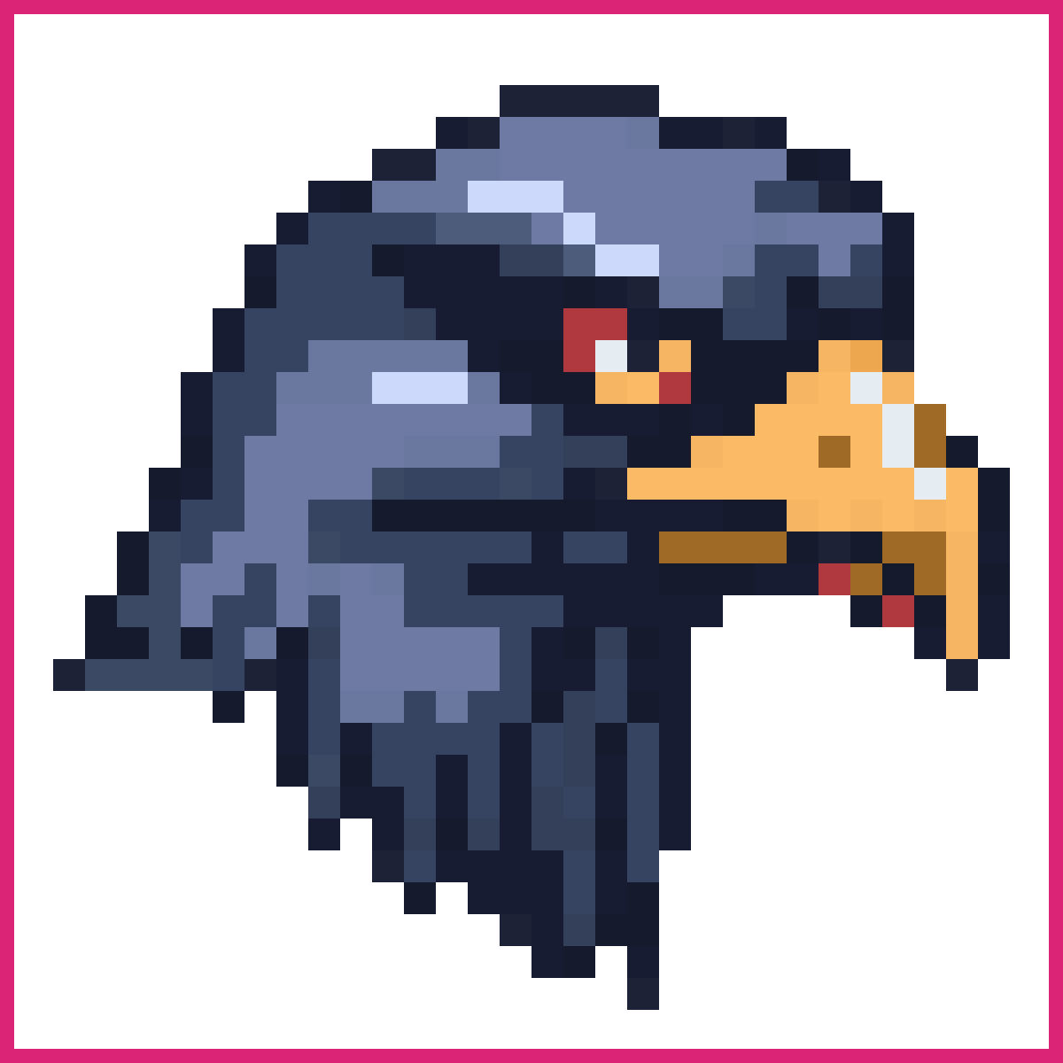 pixel cartoon falcon head 3/4 | Sprite-AI