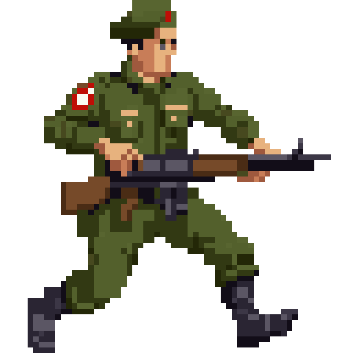 Soviet soldier running pixel art