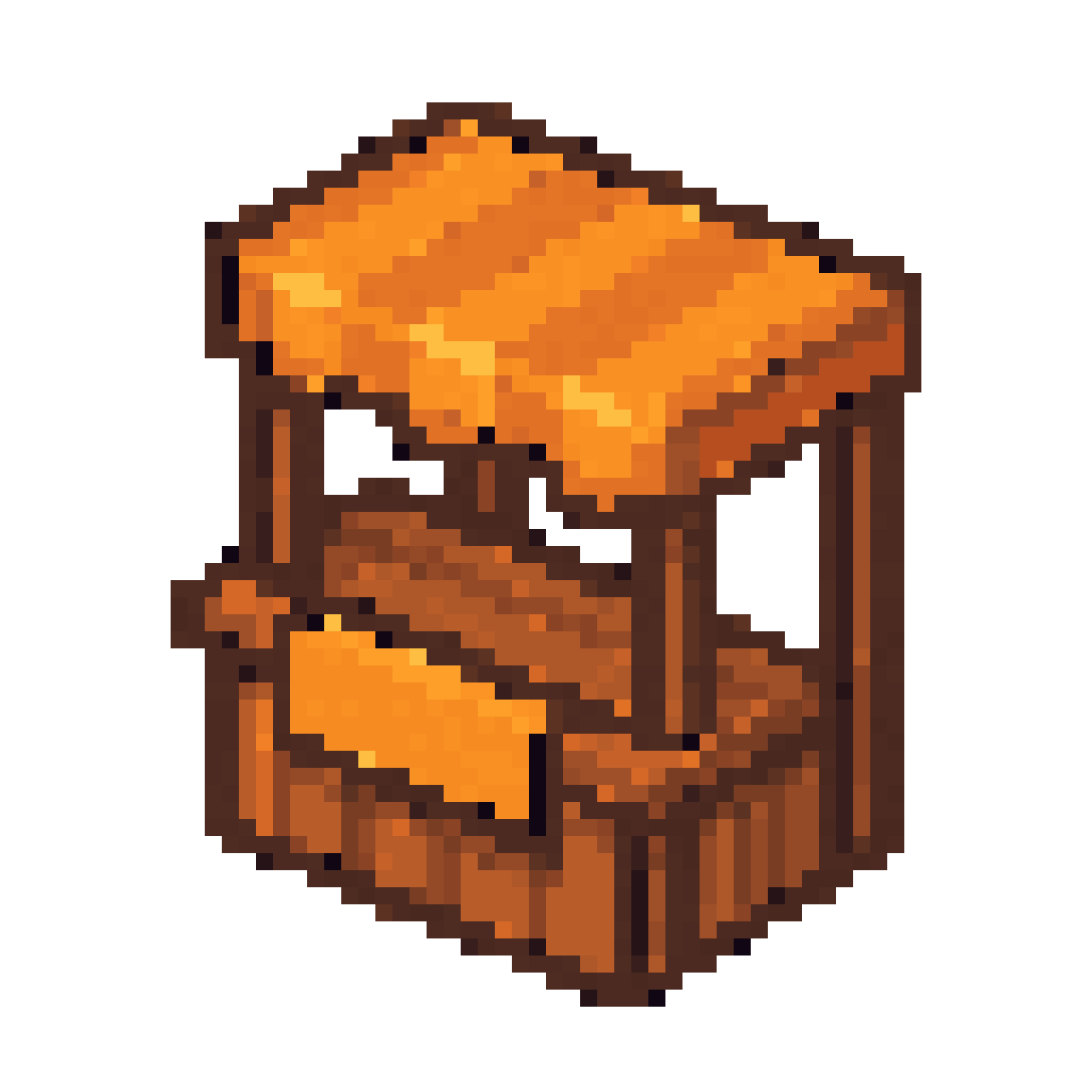 Tiny pixel art market stall booth, 3/4 top-down perspective, 8-bit retro style. Small wooden stand with a flat front-facing sign/banner area for text. Warm brown wood tones with orange
  accents. Dark brown pixel outlines. Mint green grass background. Simple, chunky, minimal detail. Size: 48x32 pixels. No text on the sign, leave it blank/solid color for overlay text.
  Transparent background. — 64×64 pixel art