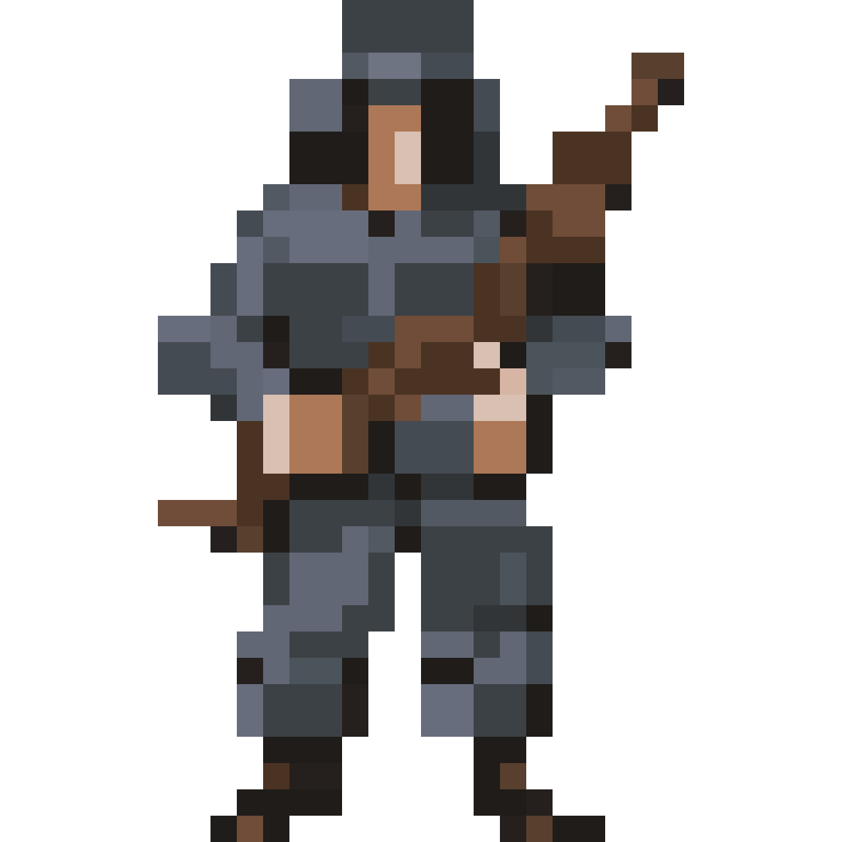 Overhead German soldier pixel art