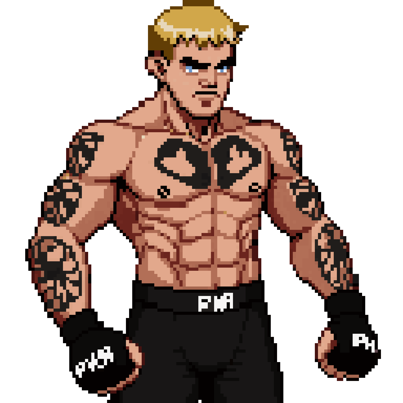 MMA fighter pixel art