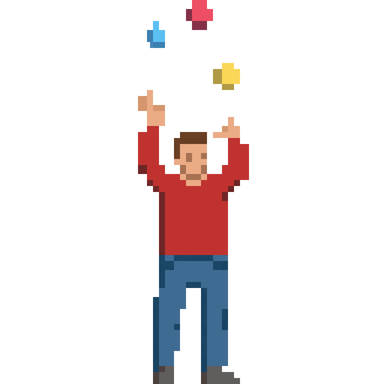 Juggling man pixel art