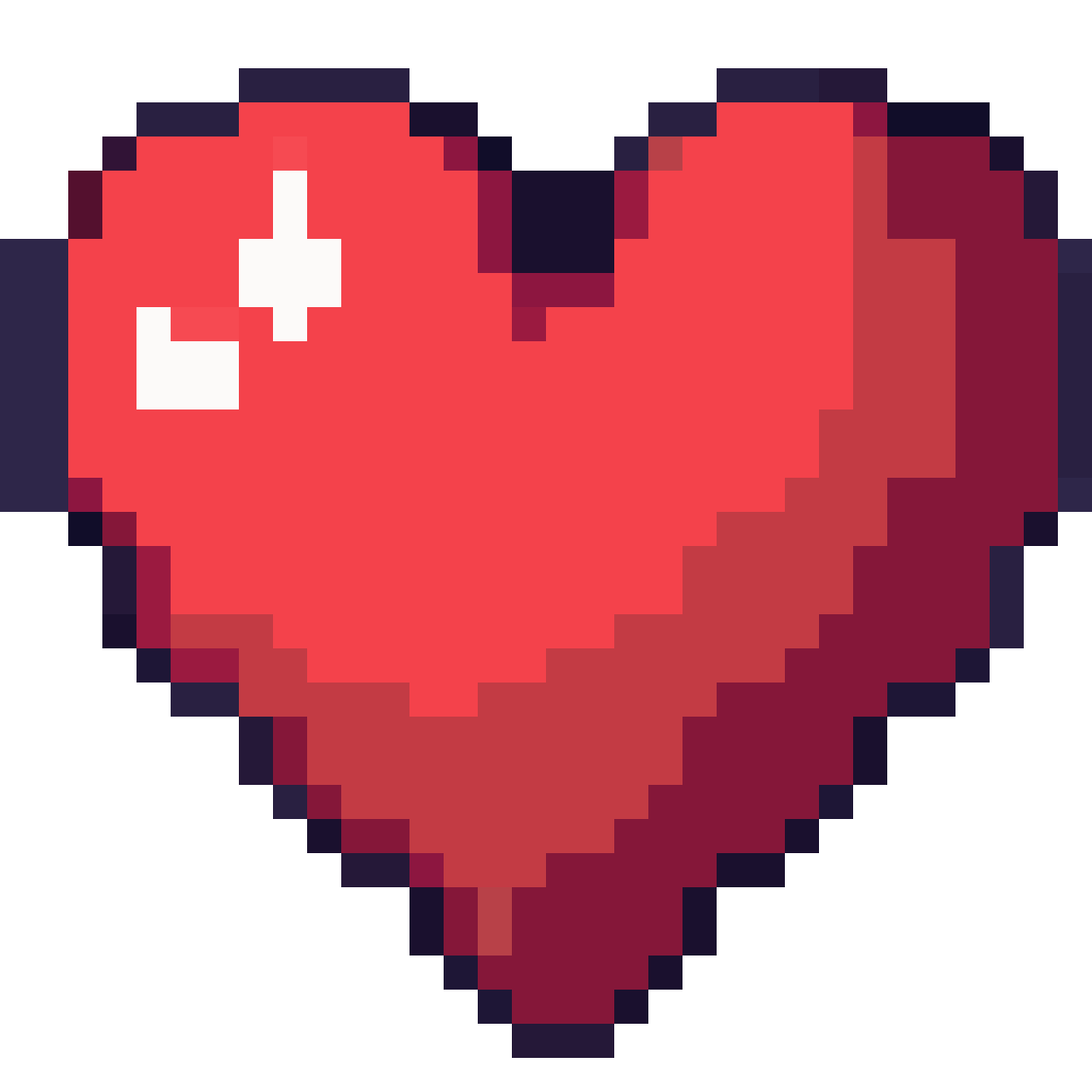 Shiny red heart pixel art