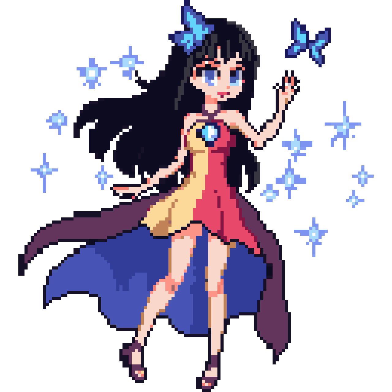 Magical girl butterfly pixel art