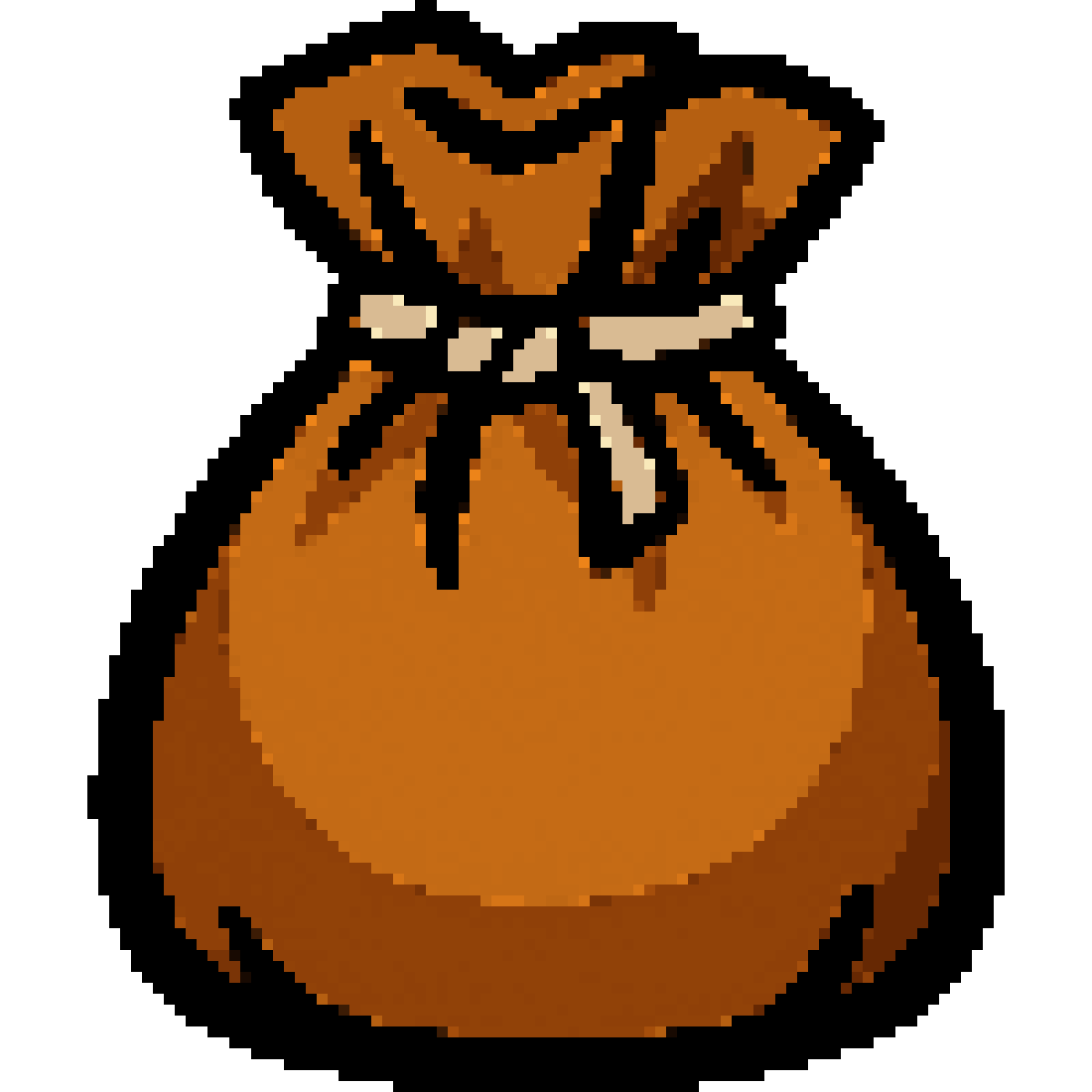 Brown cloth pouch pixel art