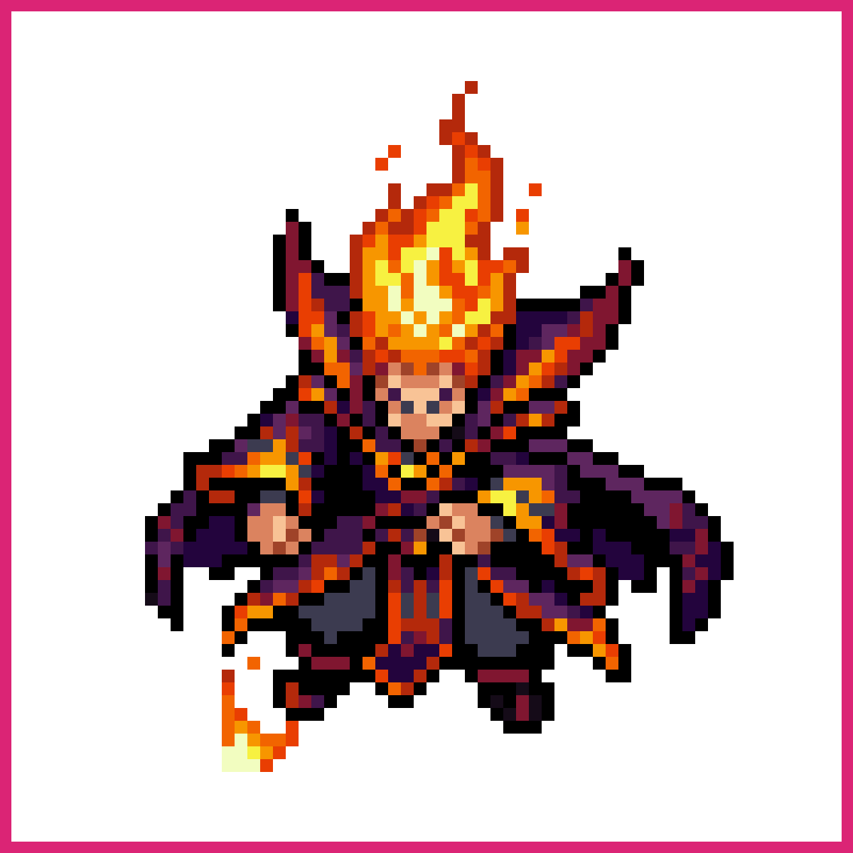fire wizard, idle, pixel art | Sprite-AI