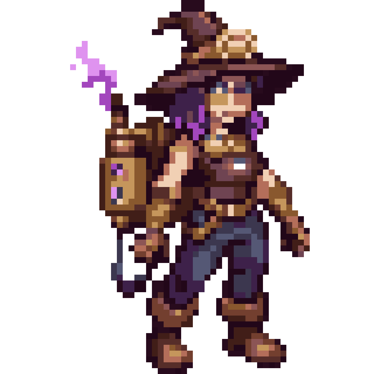 Steampunk witch character pixel art