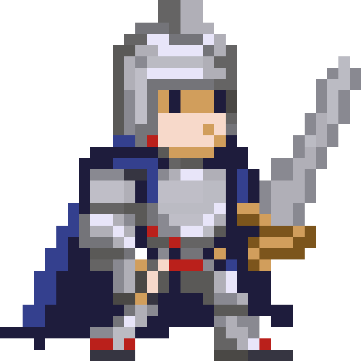 Silver armor knight pixel art