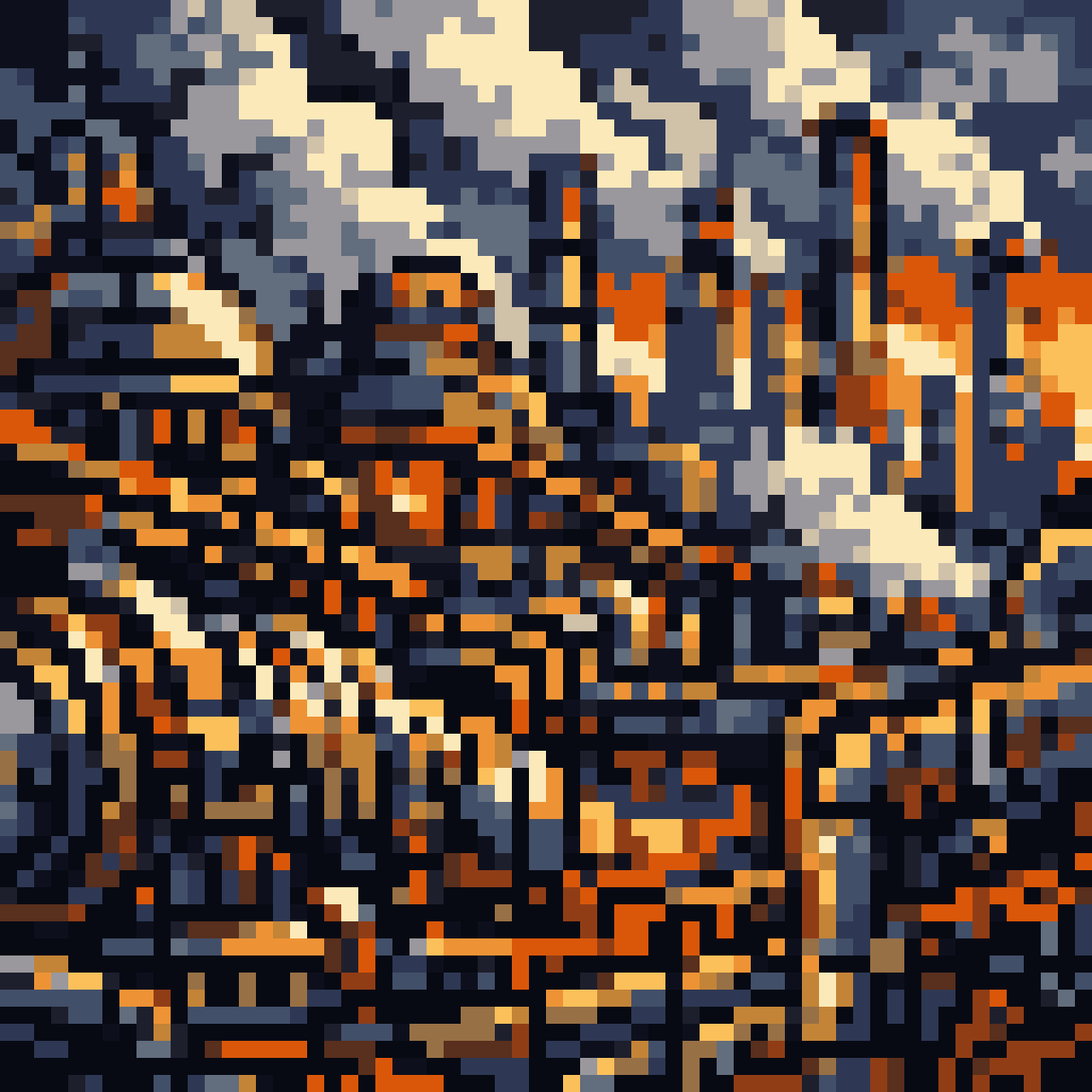 Industrial power plant pixel art