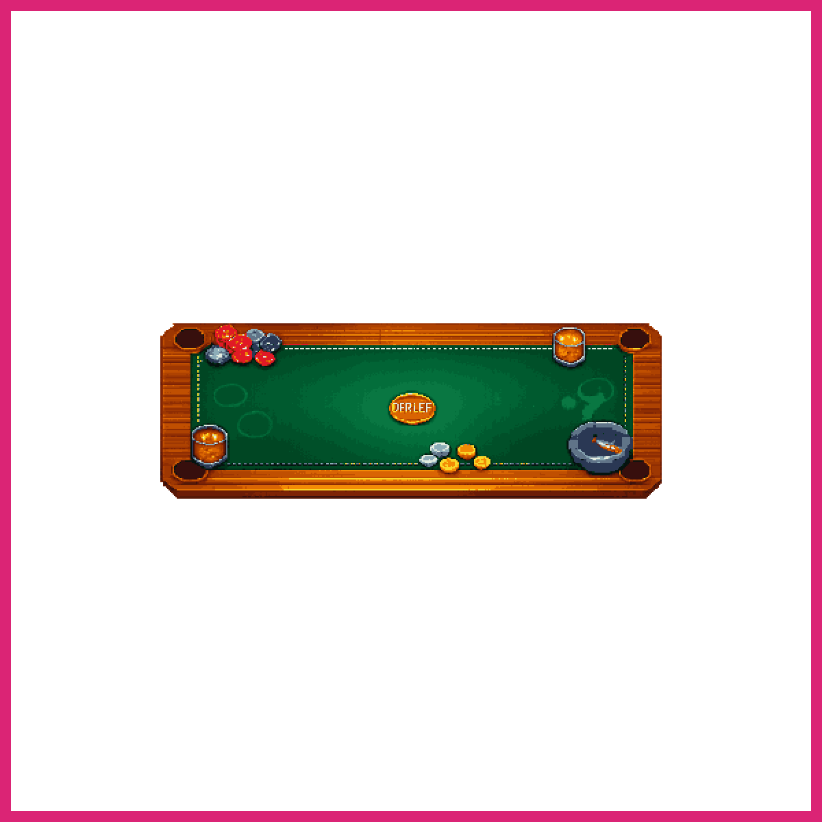 Top-down pixel art of a card game table surface... | Sprite-AI