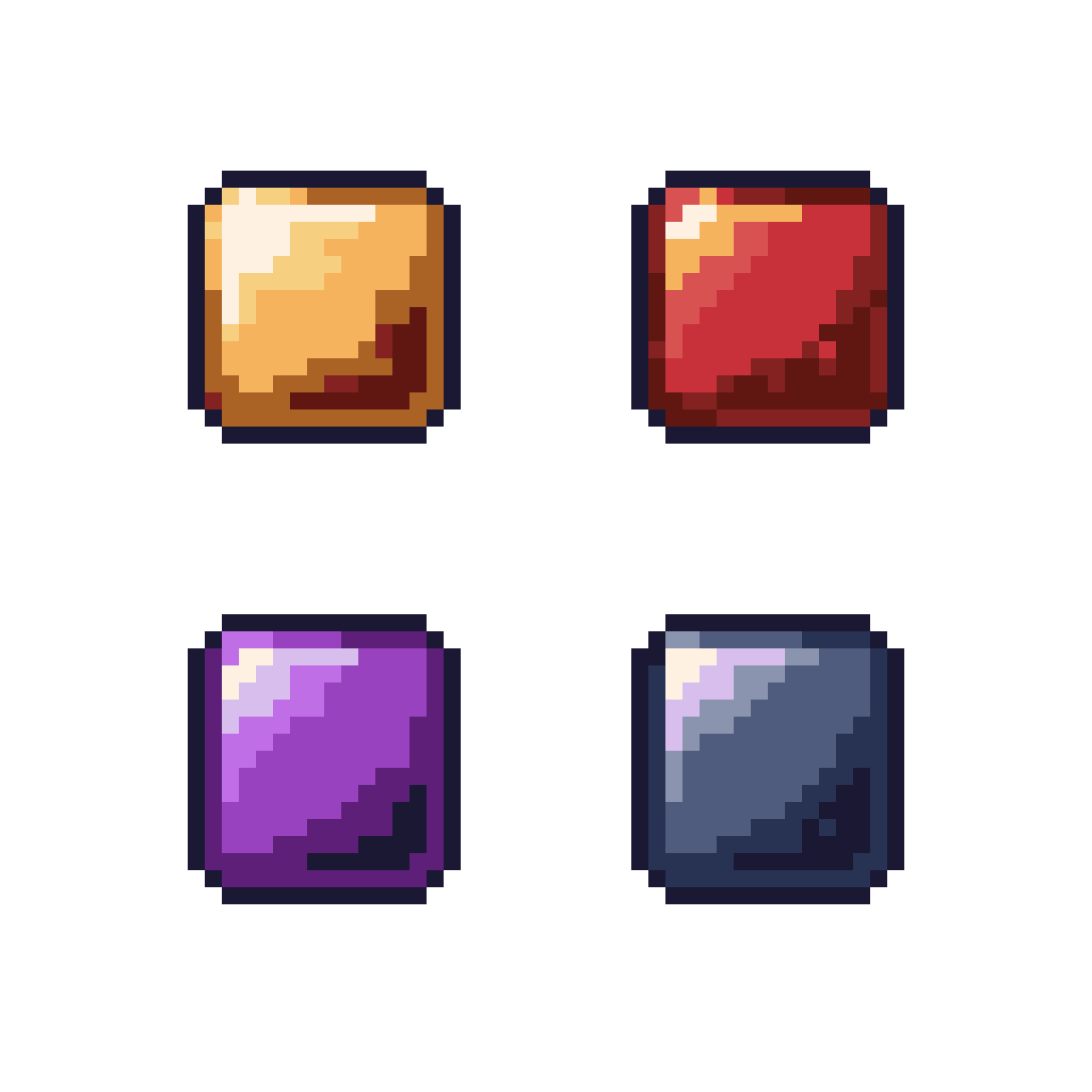 Four Colored Rounded Rectangles pixel art