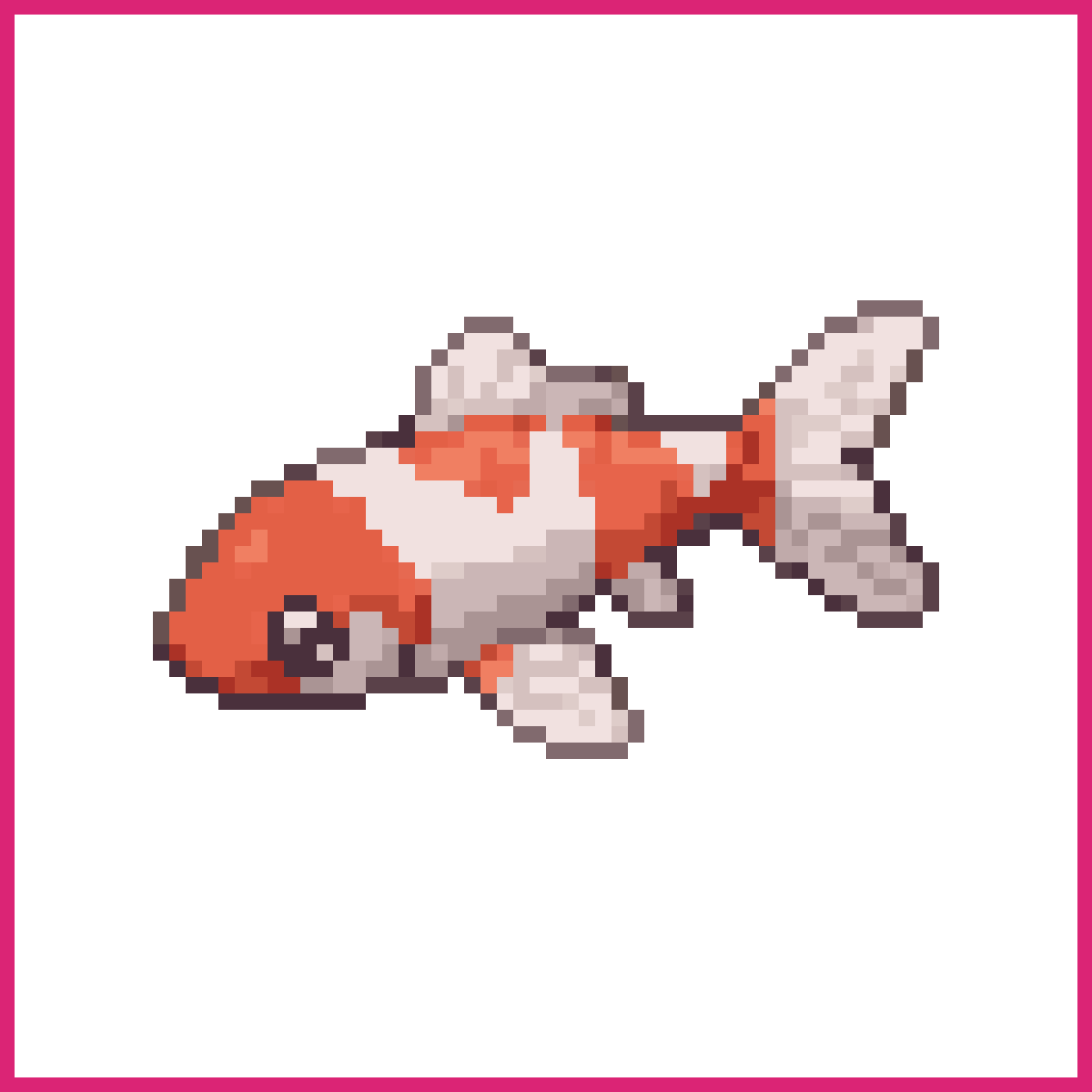 A single pixel art koi fish sprite, clean side ... | Sprite-AI