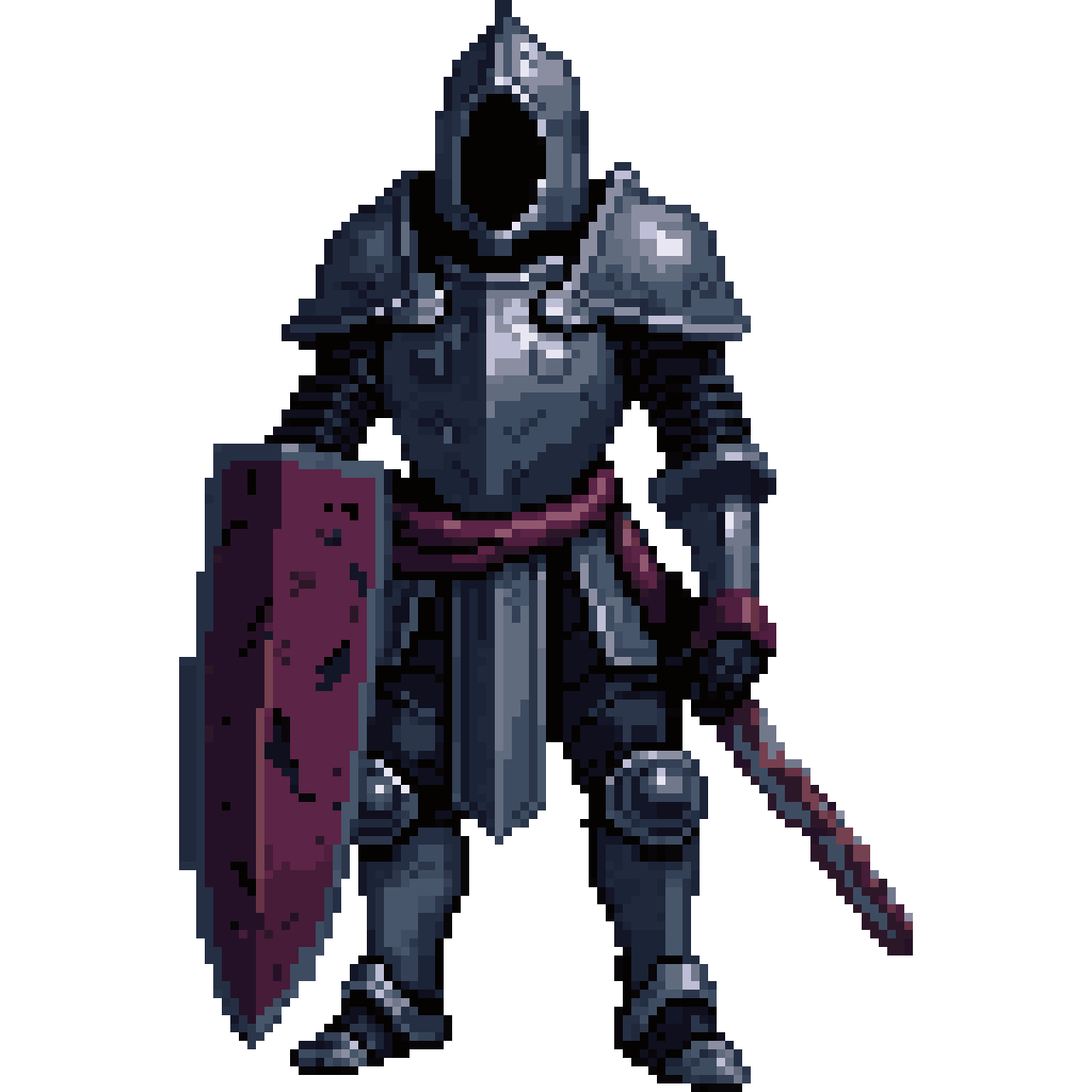Cursed medieval knight pixel art