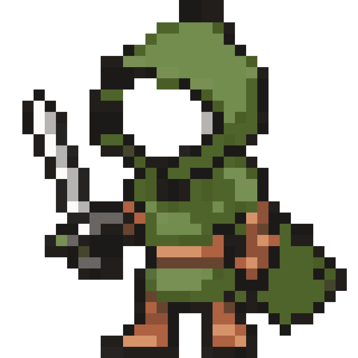 Stylized rogue character pixel art