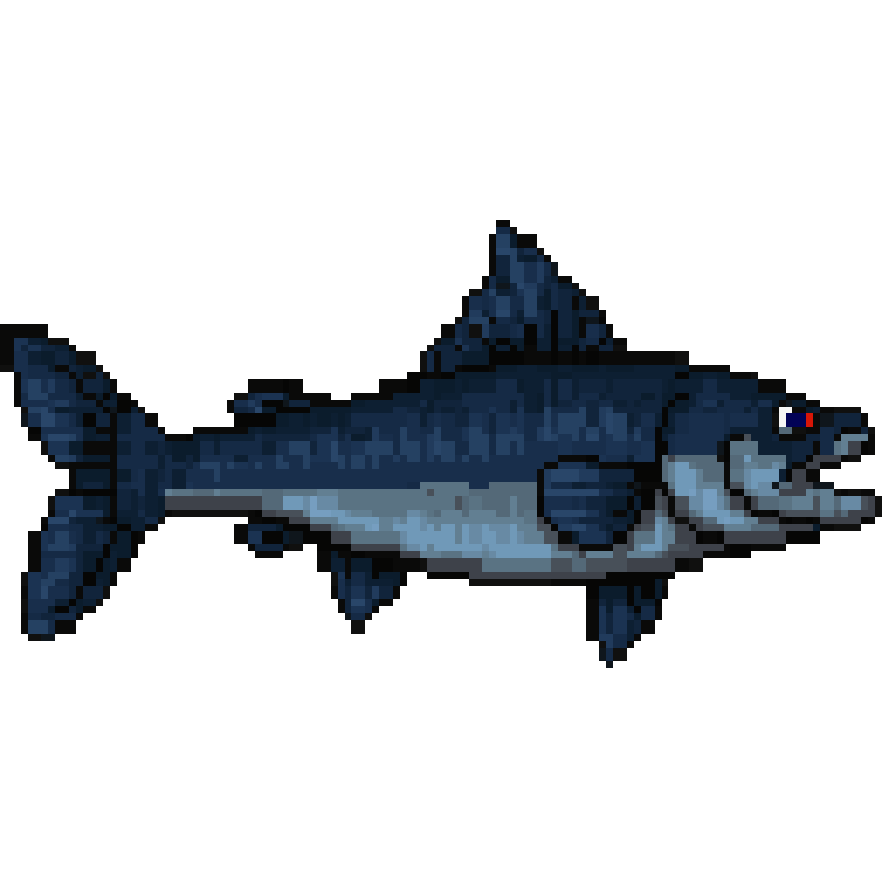 Barramundi fish side profile pixel art