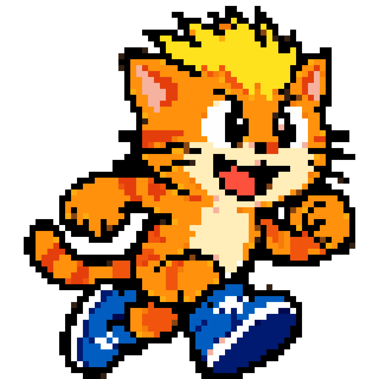 Orange cat character pixel art
