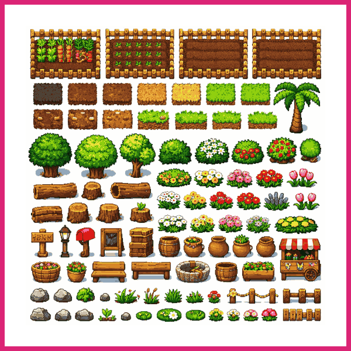 Cozy Farming Village Tileset | Sprite-AI