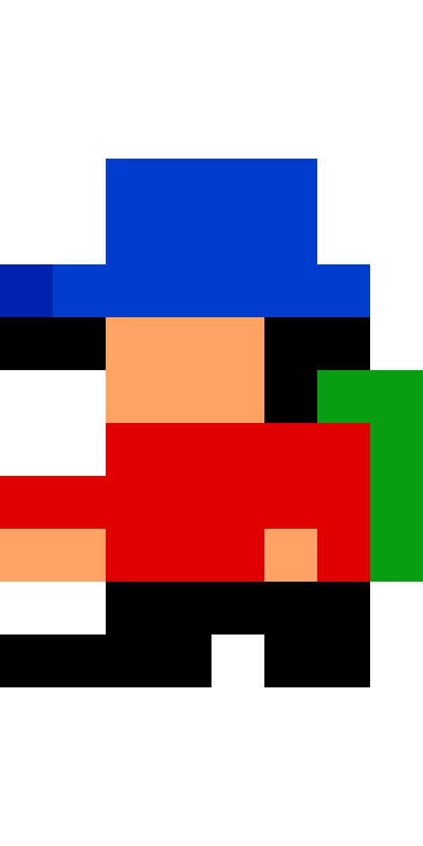 Platformer hero pixel art