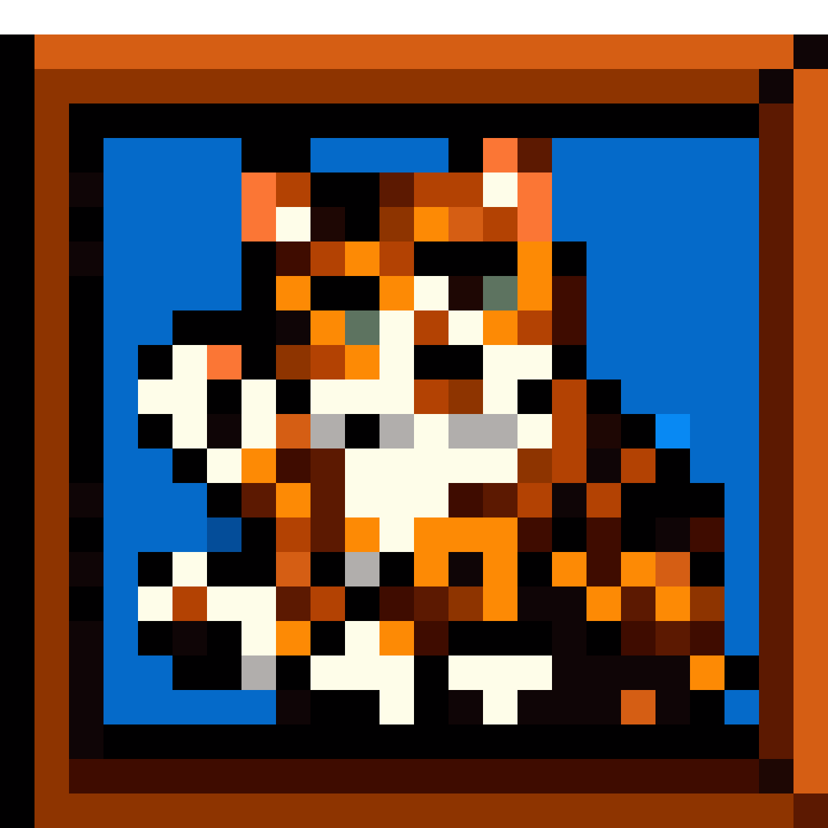 Framed cat painting pixel art