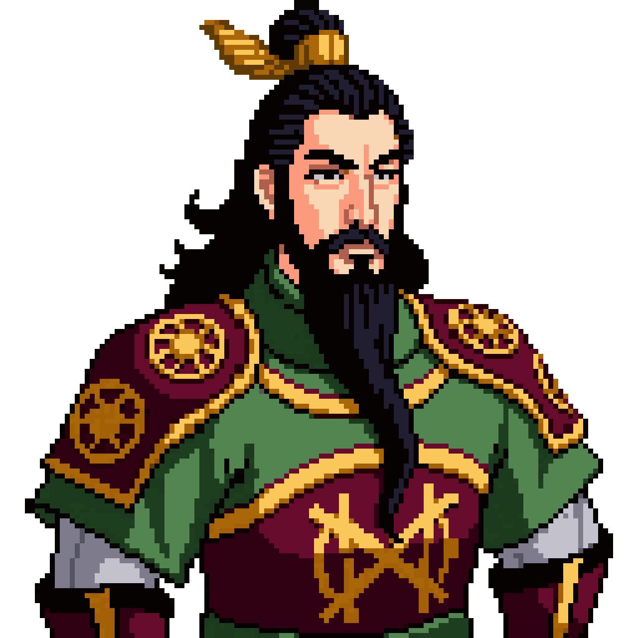 Liu Bei portrait pixel art