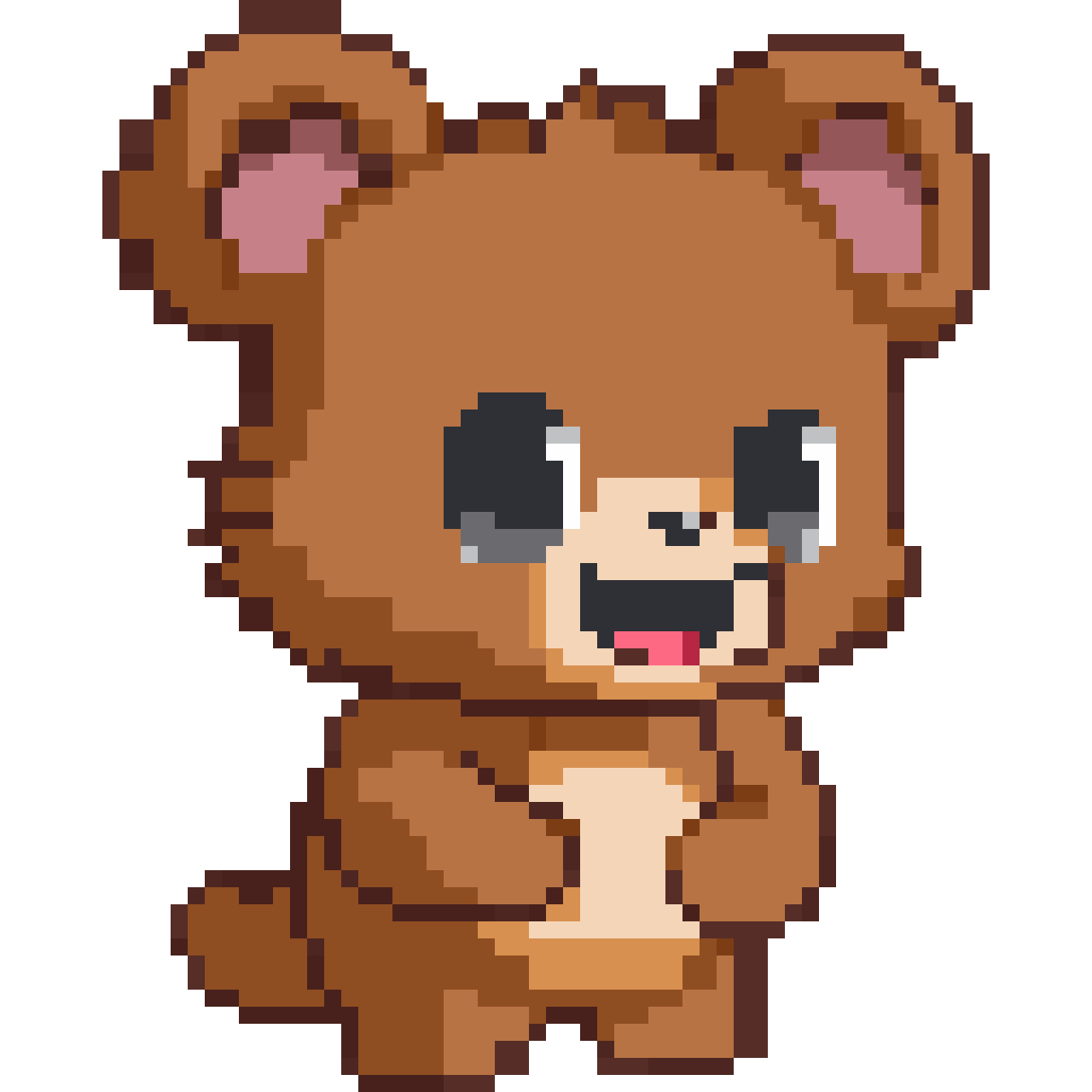 Cartoonish bear pixel art