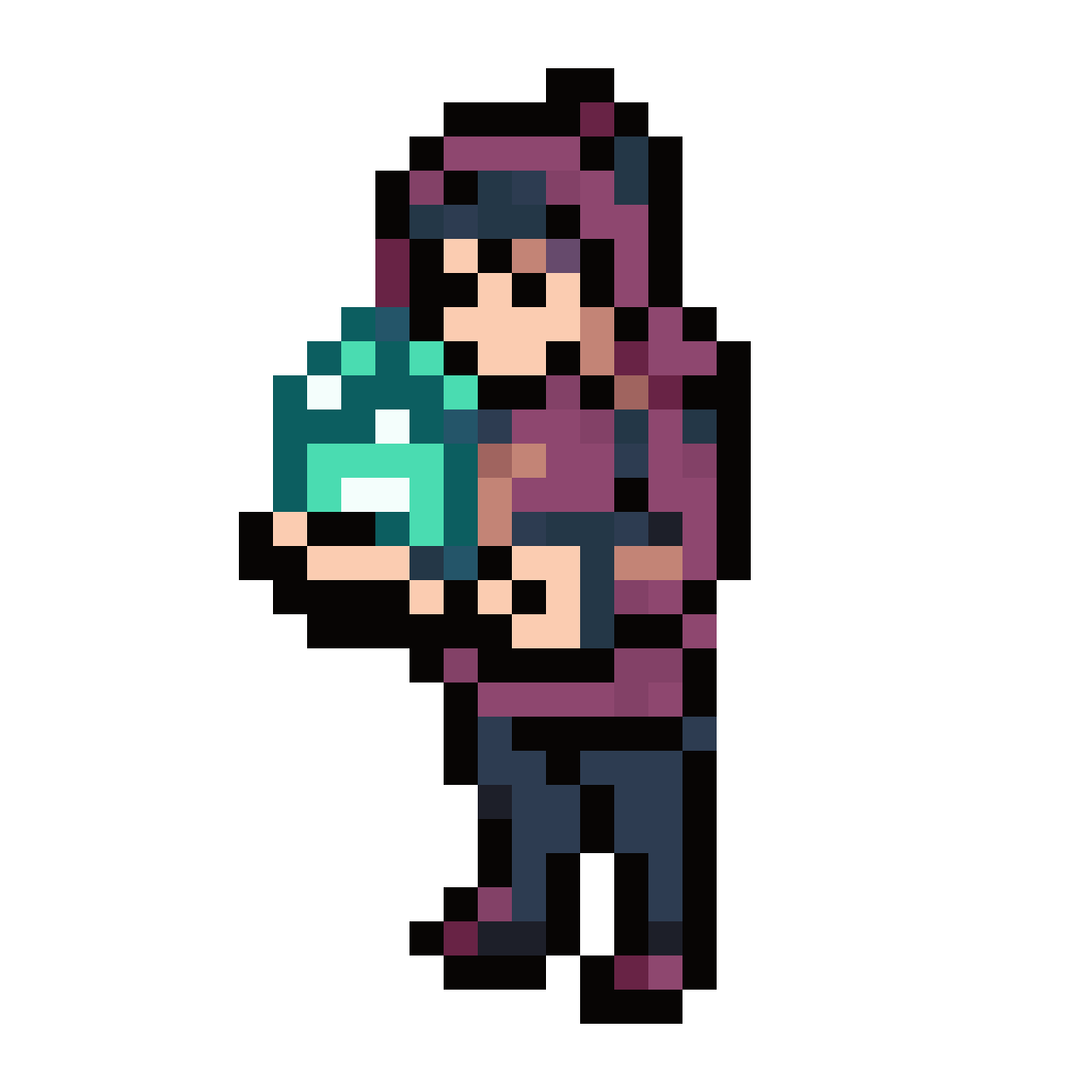 Young Systems Technician in Cyberpunk Style pixel art