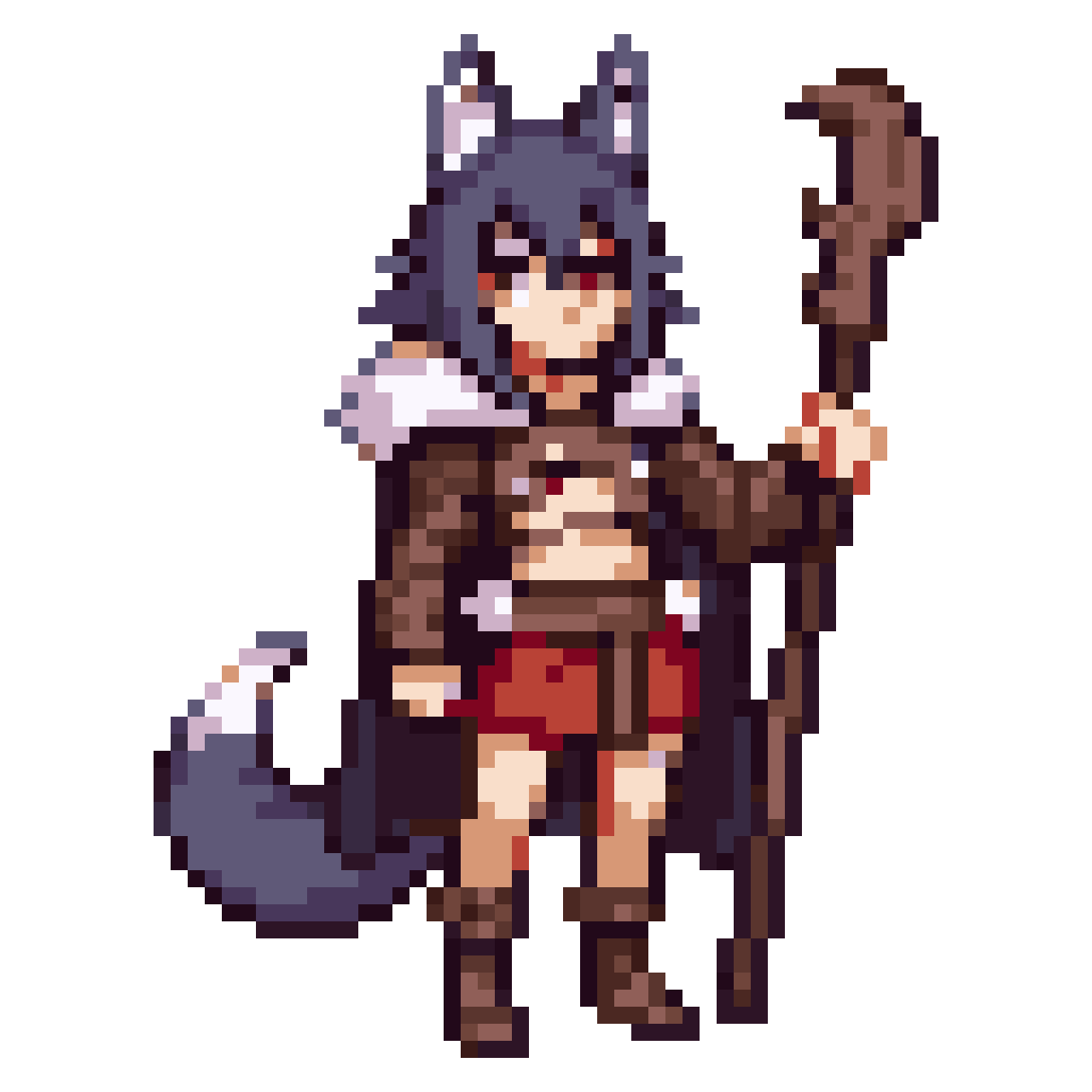 Wolf-girl pixel art