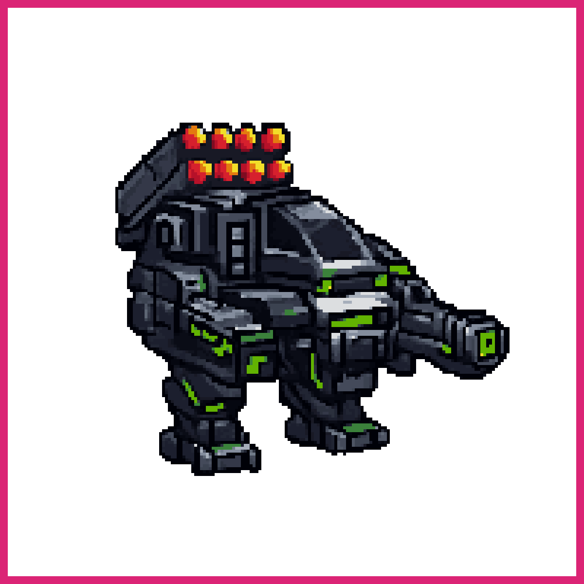 walking robot fortress with a missile launcher ... | Sprite-AI