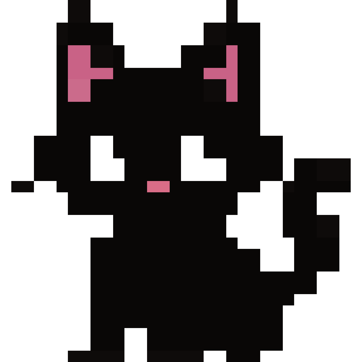 Cute standing cat pixel art