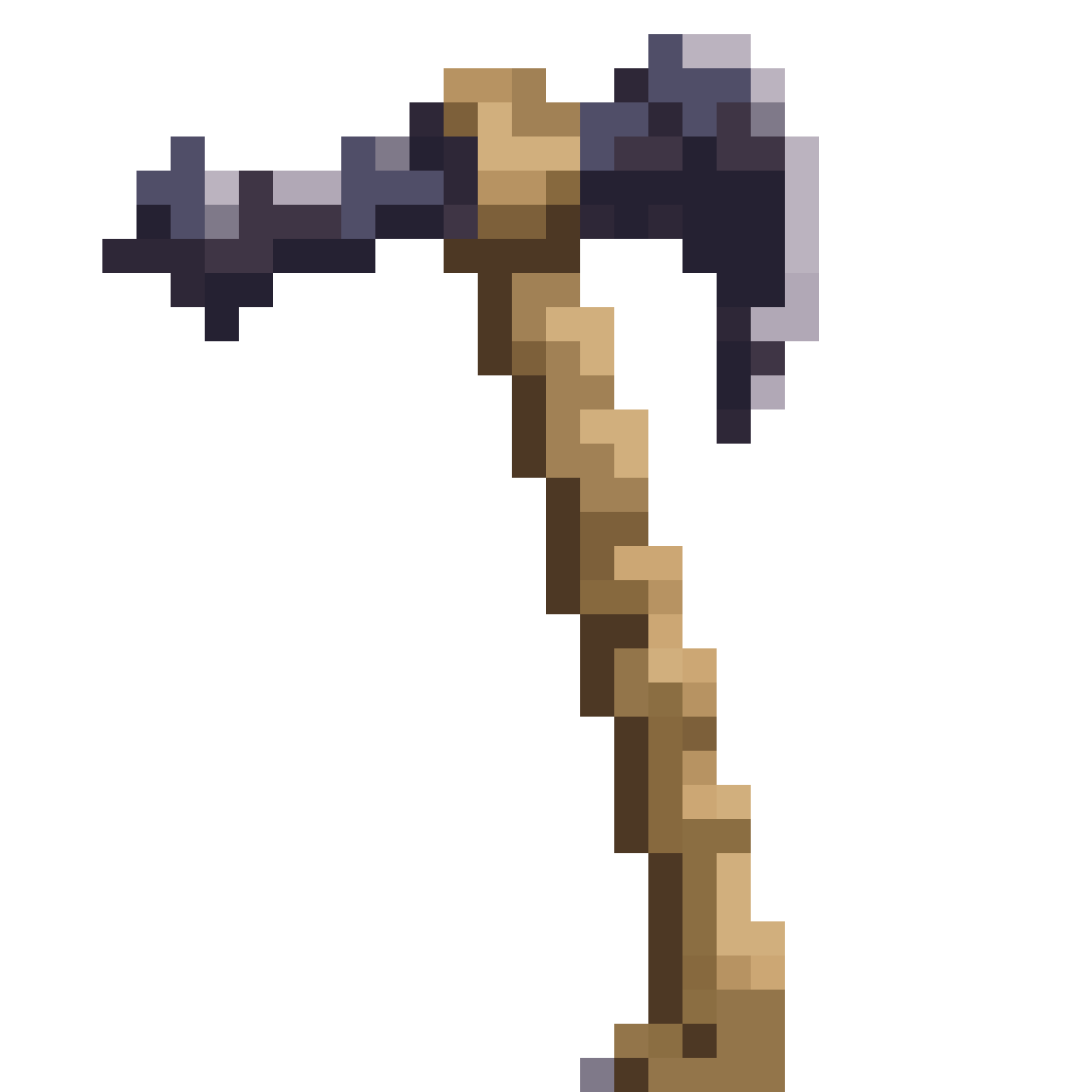 Detailed Bone Axe pixel art