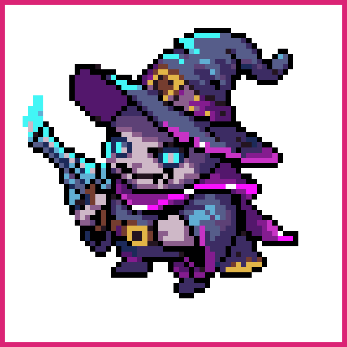 Cute Macabre Wizard with Revolver | Sprite-AI