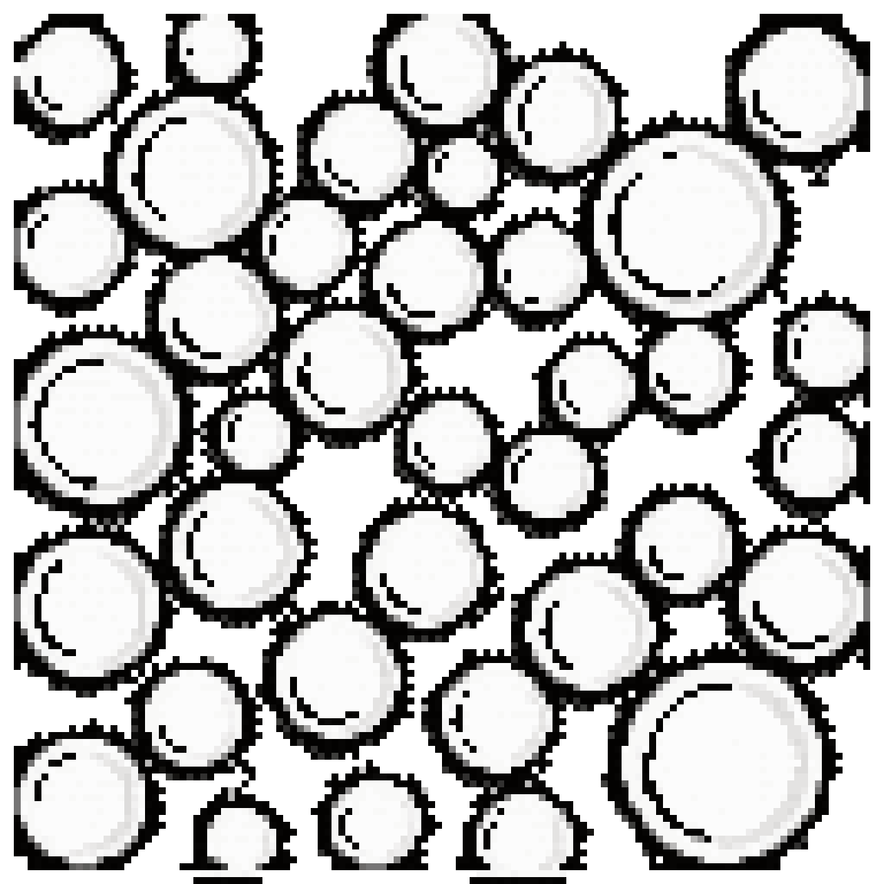 gritty black and white space bricks pixel art