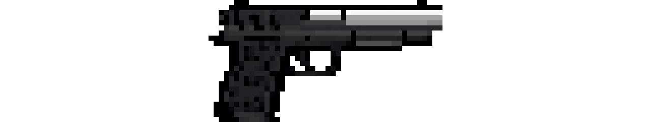 Hand holding pistol pixel art