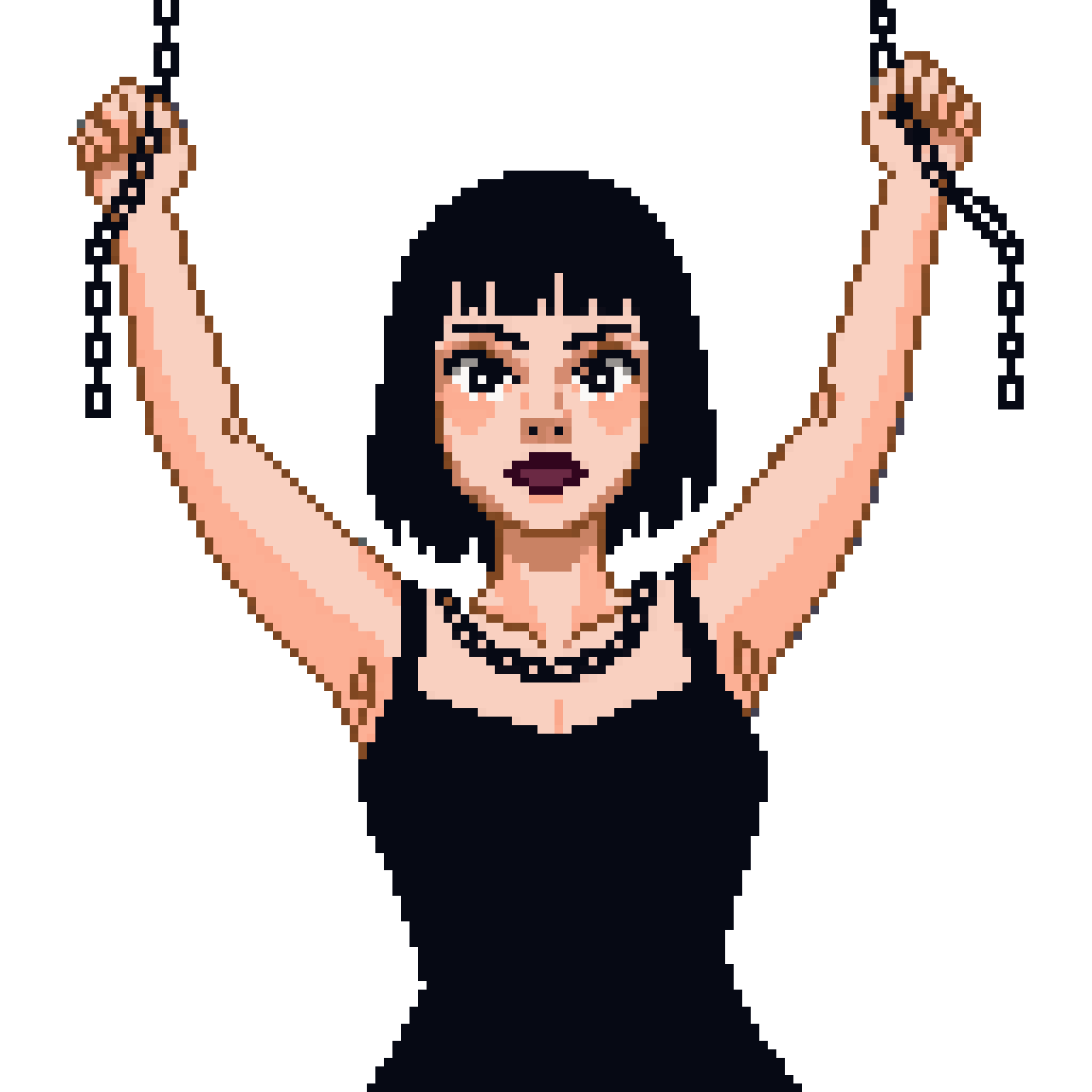 A texture of a woman pixel art