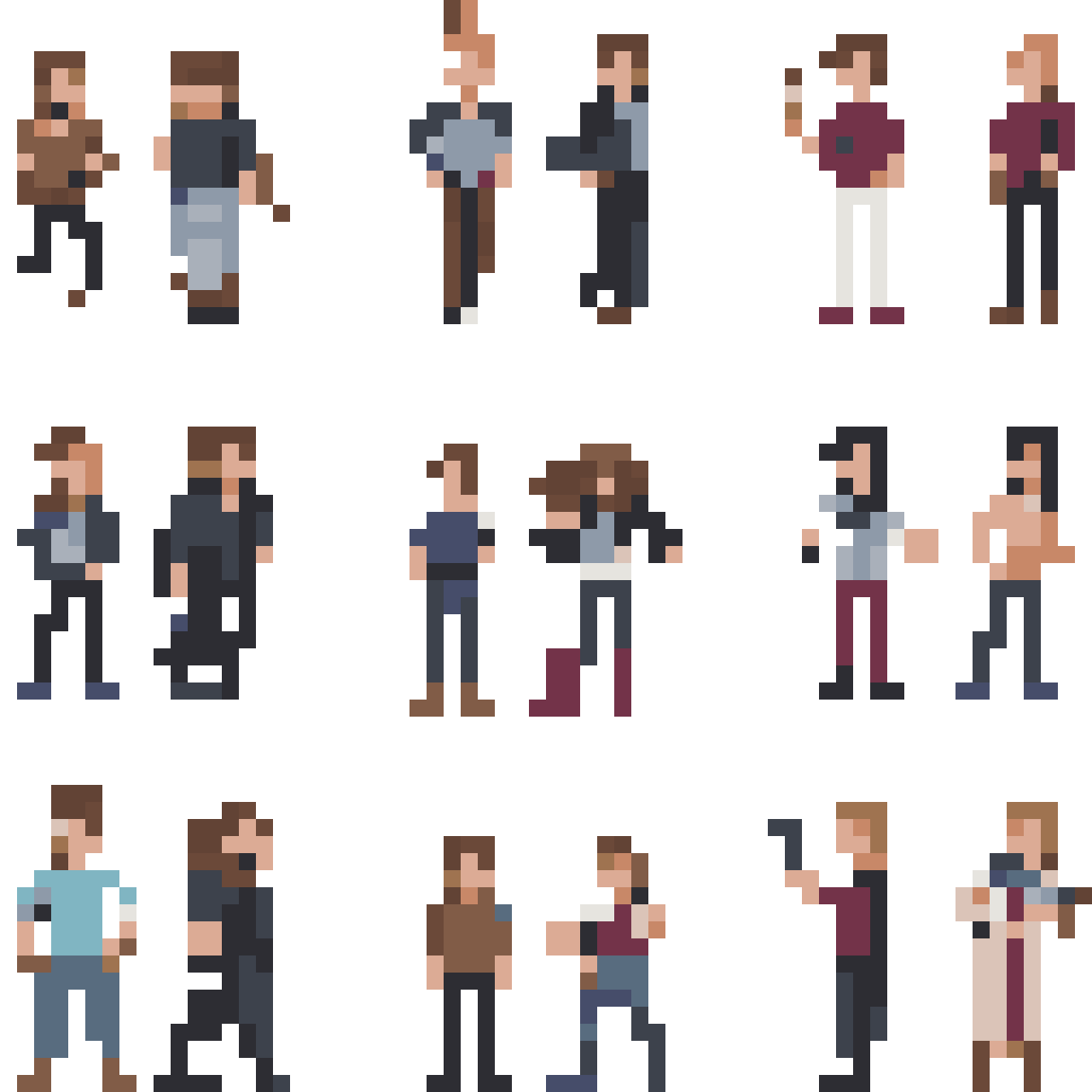 personnage avec bras croisés pixel art