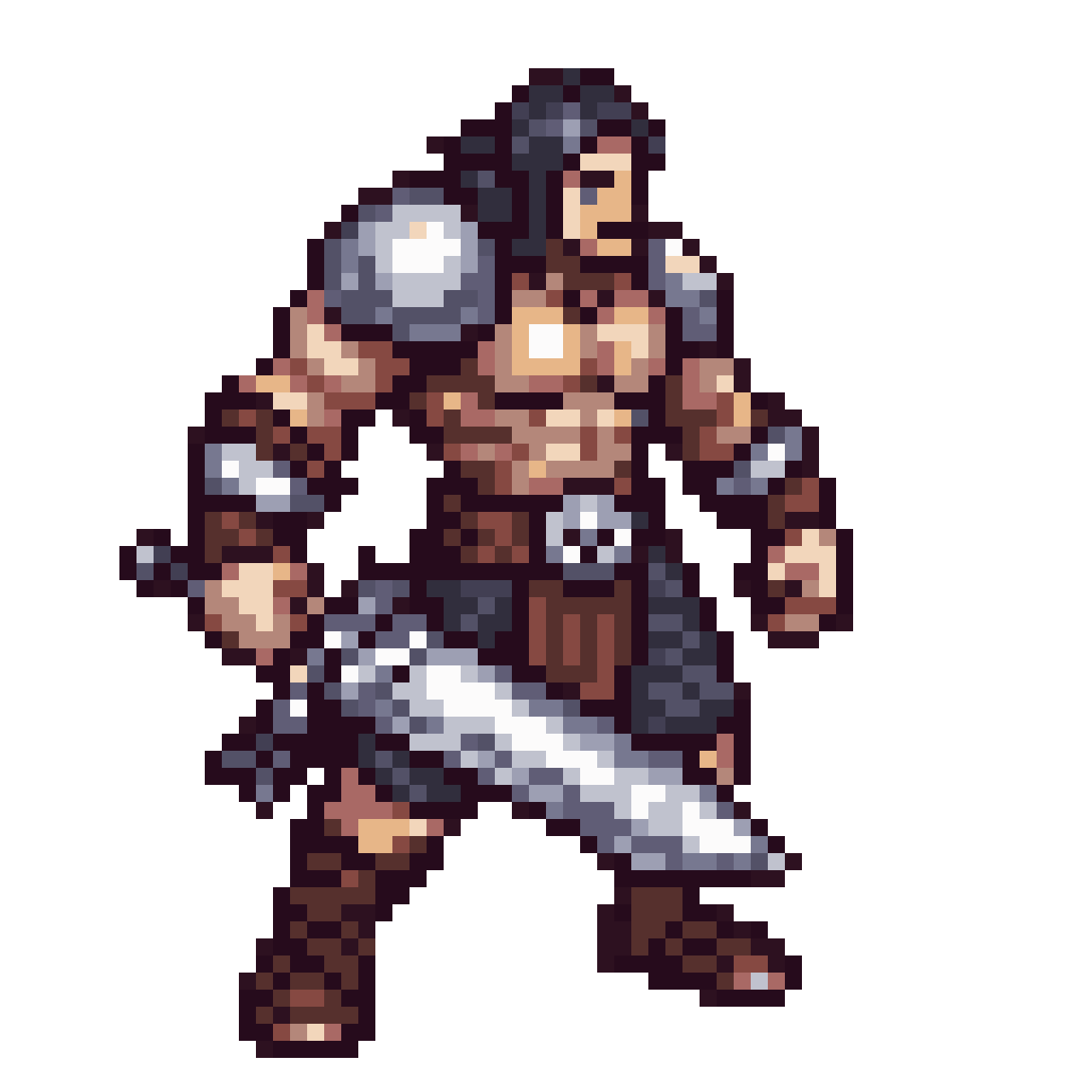 Strong adventurer with sword pixel art