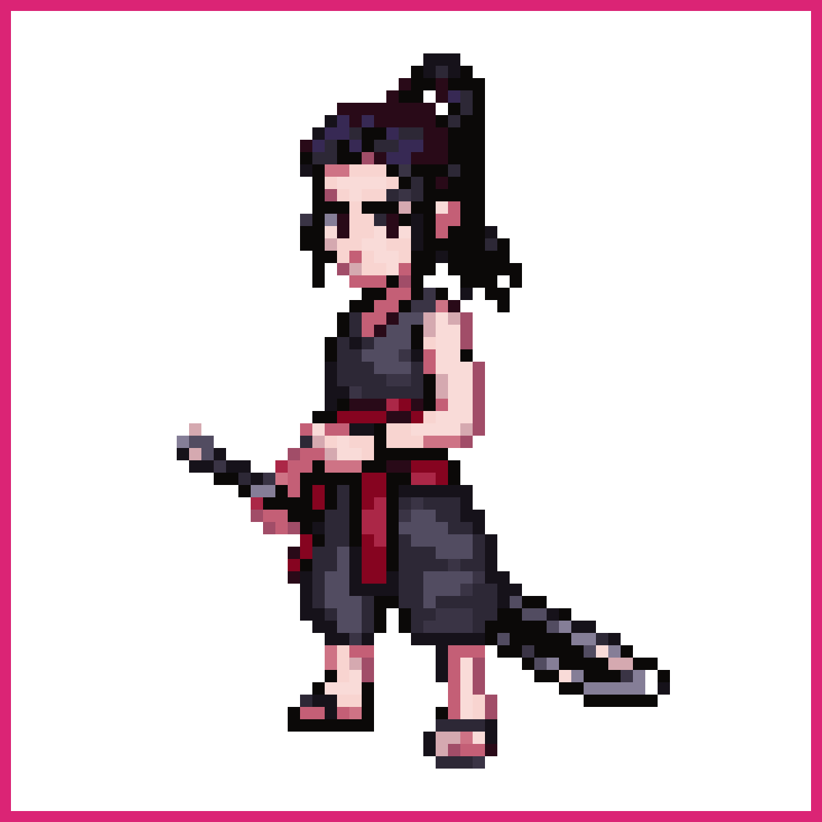 Pixel art game sprite of a young Japanese woman... | Sprite-AI