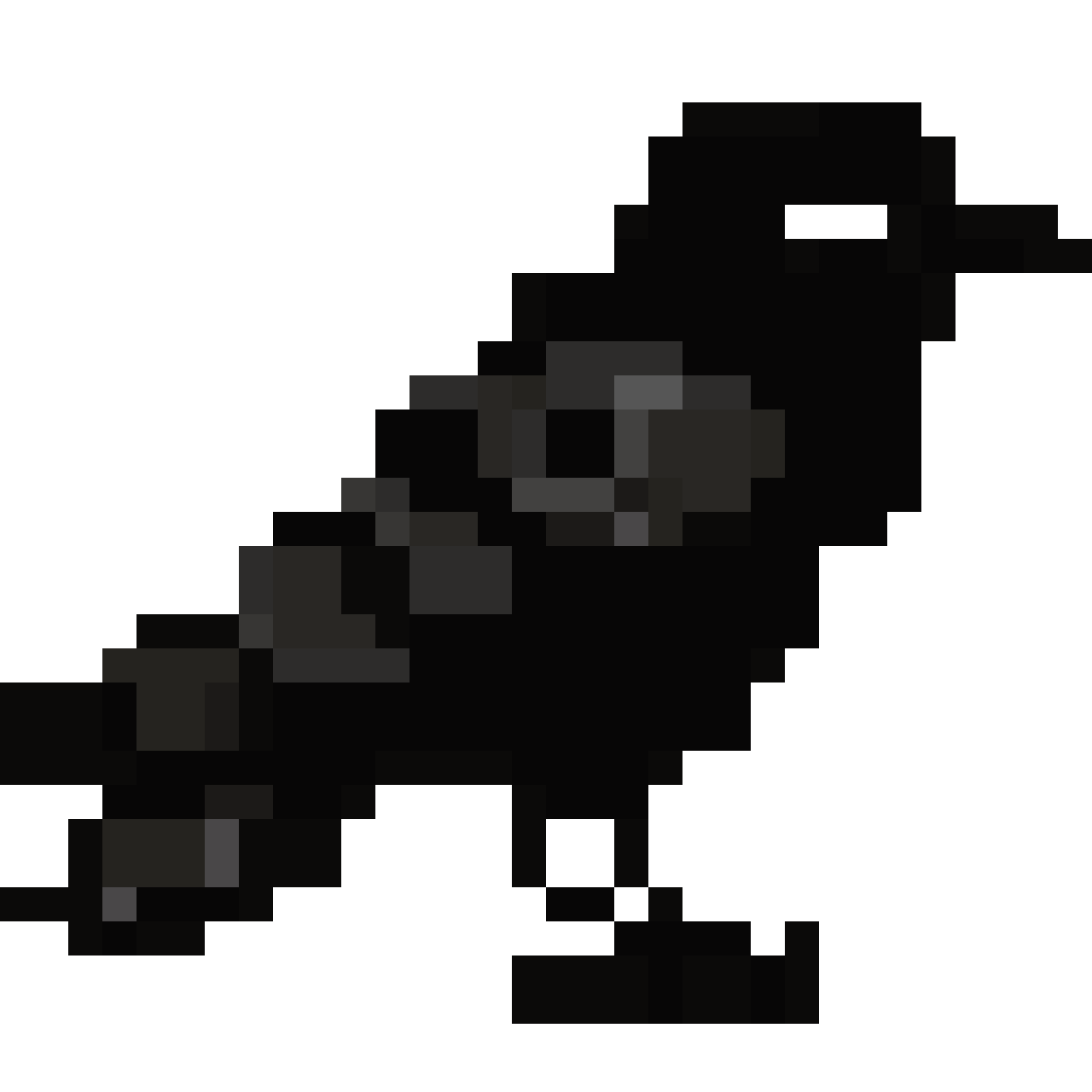Black crow silhouette pixel art