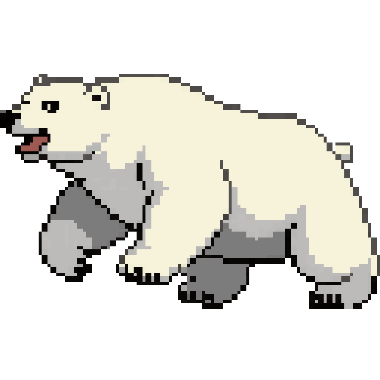 Jumping polar bear pixel art