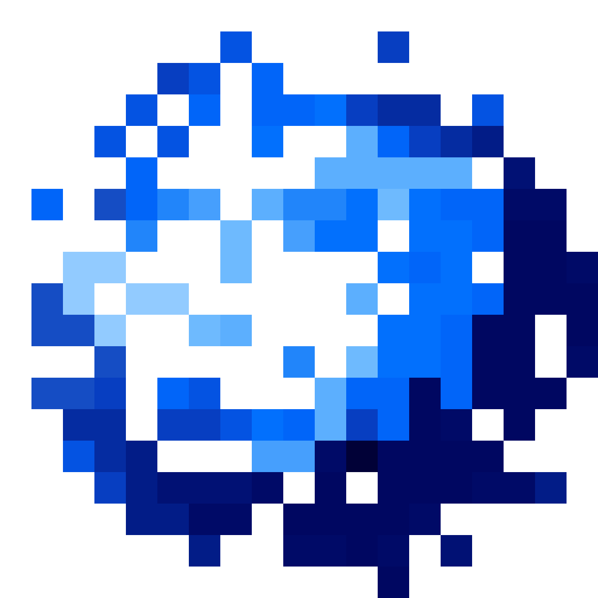 rotating white and blue orb pixel art