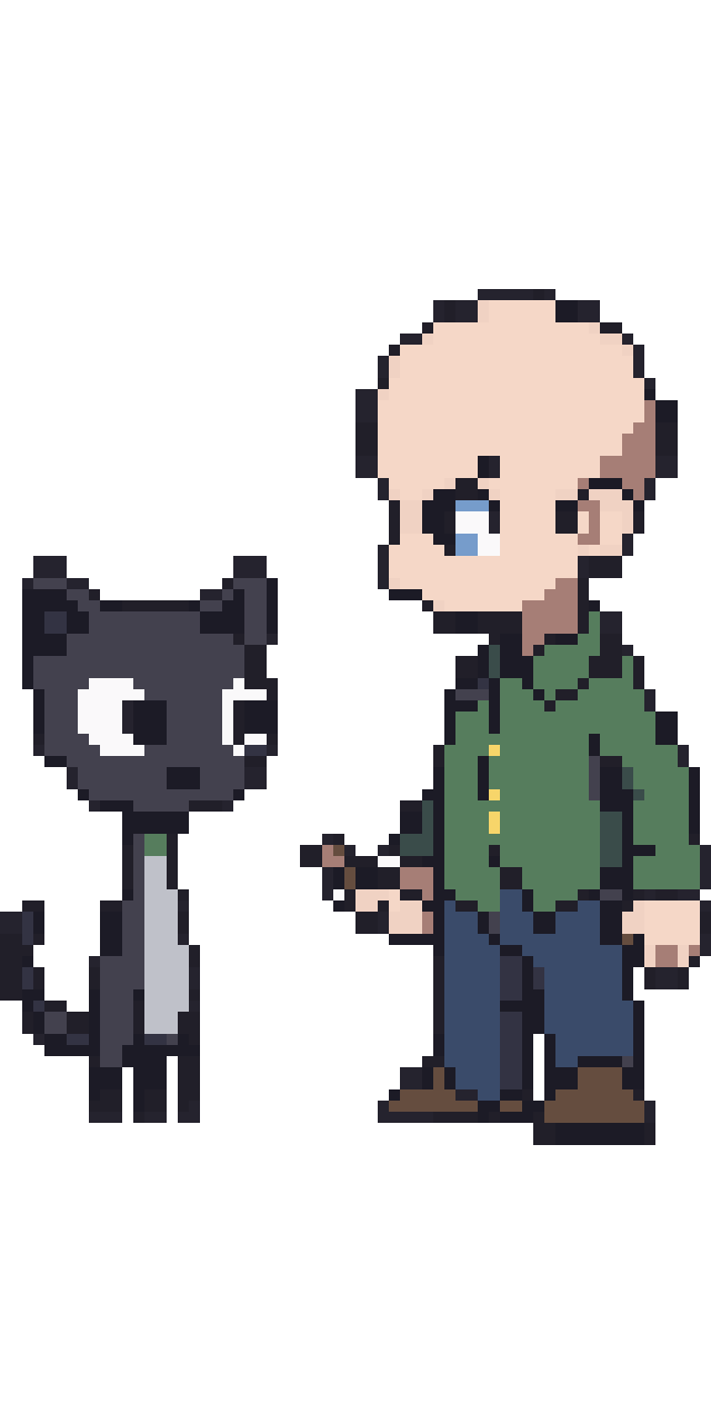 Slugcat vs Baldi pixel art