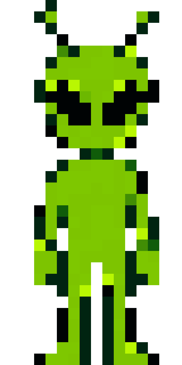 Green alien character pixel art
