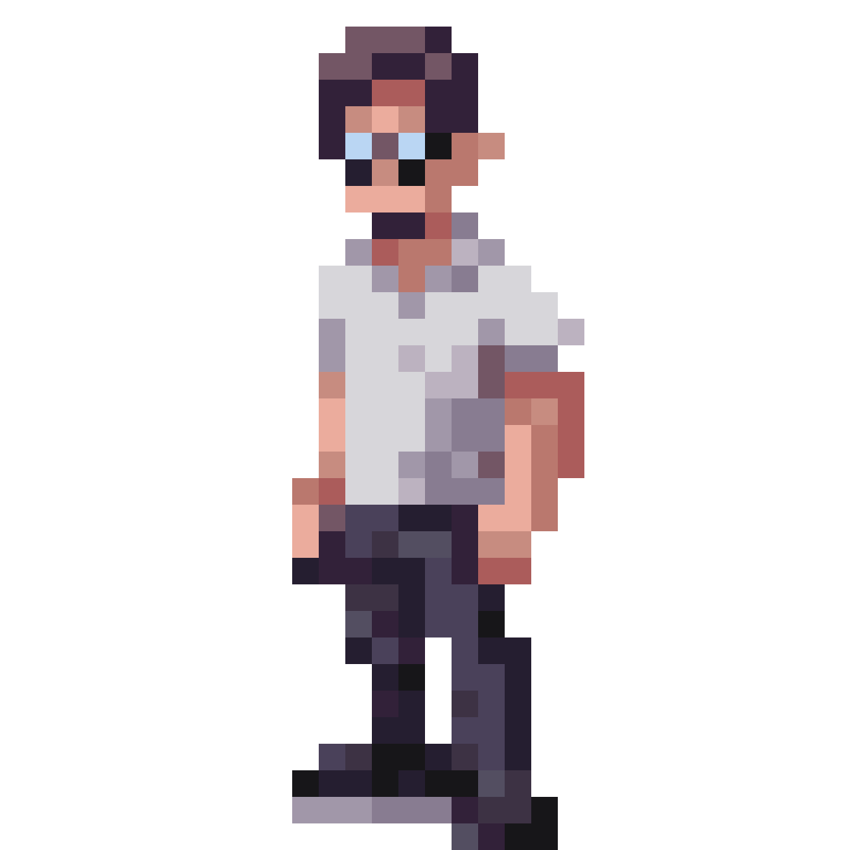 Video store owner pixel art