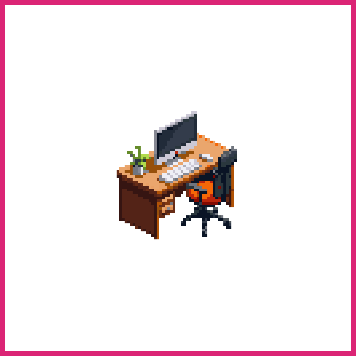 Office desk with computer and chair | Sprite-AI